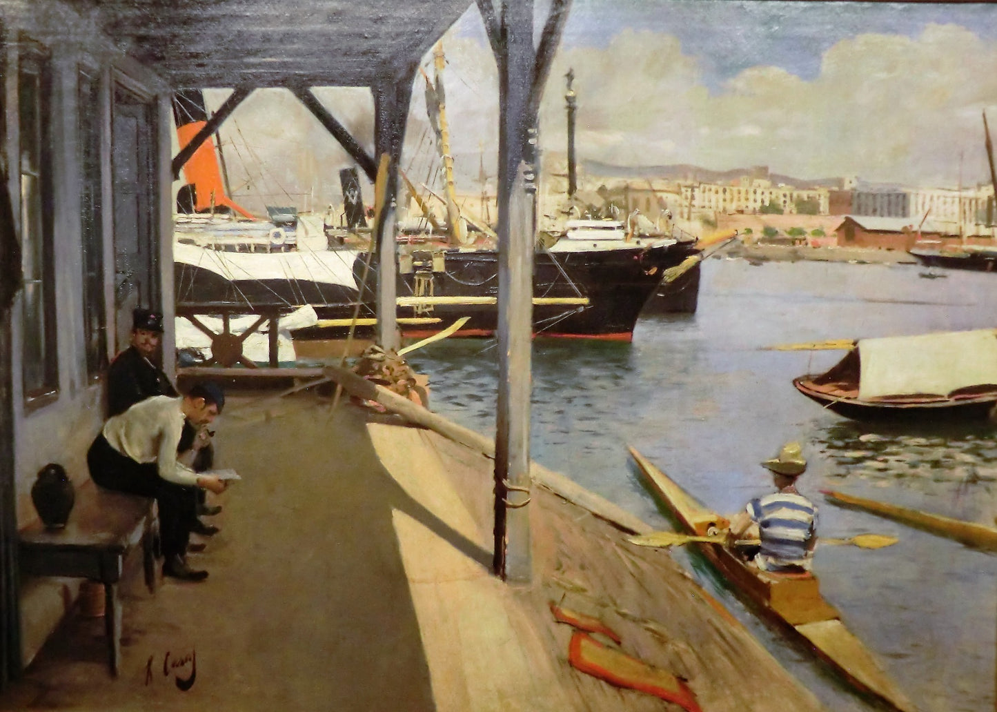 Barcelona Rowing Club, vintage artwork by Ramon Casas y Carbó, 12x8" (A4) Poster