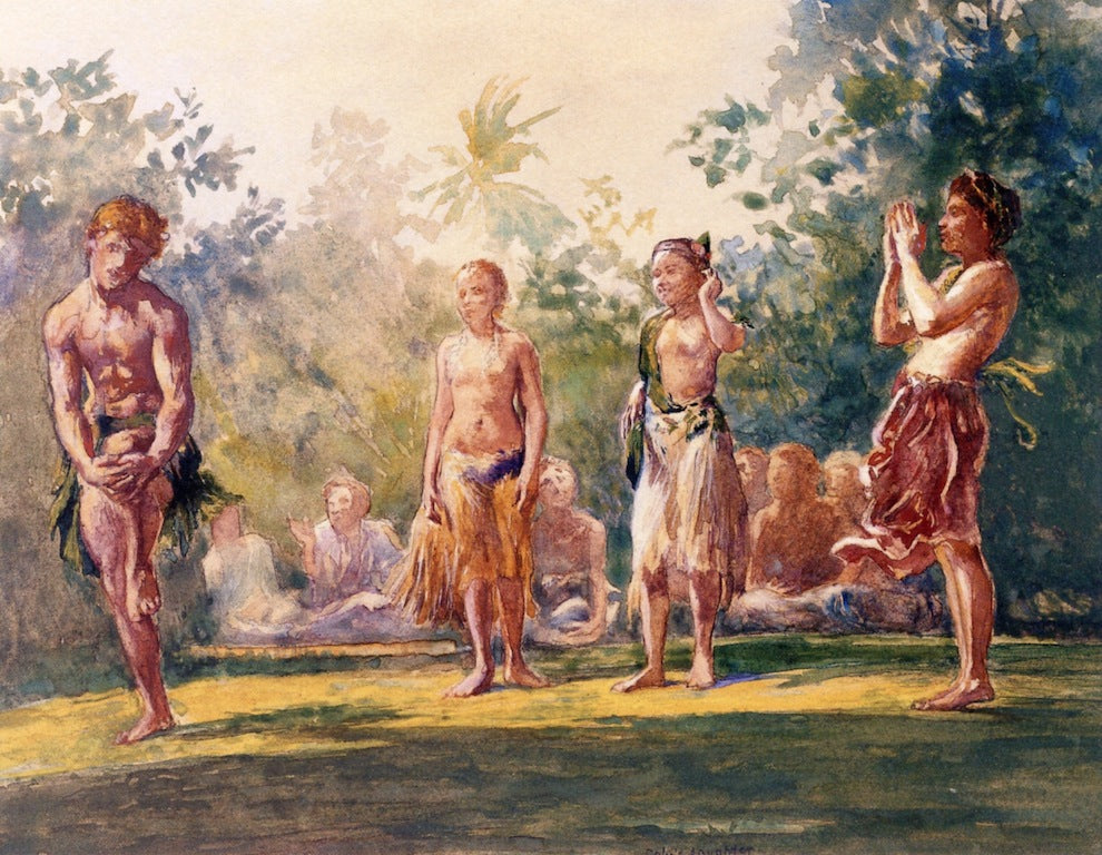 Another Standing Dance, vintage artwork by John La Farge, 12x8" (A4) Poster
