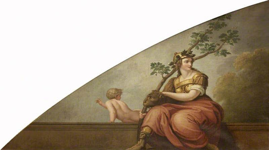 Fortitude Holding an Oak Branch (after Raphael), vintage artwork by Samuel Woodforde, 12x8" (A4) Poster