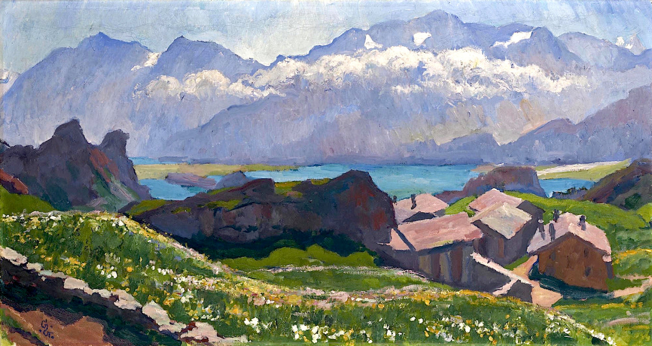 lick Über Capolago Auf Den Silsersee by Giovanni Giacometti,A3(16x12")Poster