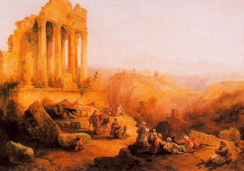 Ruinas en las inmediaciones de Jerusalen, vintage artwork by Antonio Muñoz Degrain, 12x8" (A4) Poster