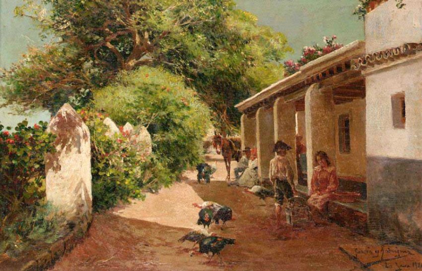 Patio at La Jara by Manuel Garcia y Rodriguez,A3(16x12")Poster