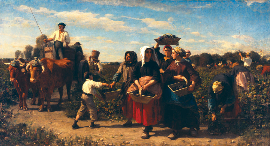 The Vintage at Chateau Lagrange, vintage artwork by Jules-Adolphe Breton, 12x8" (A4) Poster