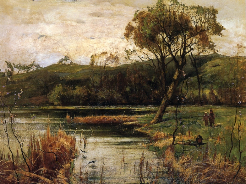 The River Bank, vintage artwork by Emil (Soren Emil) Carlsen, 12x8" (A4) Poster