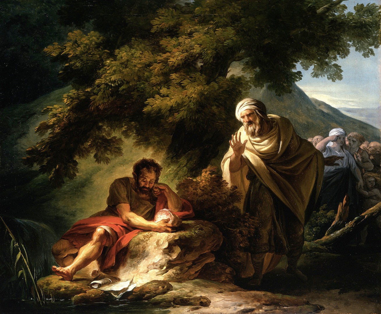 Democritus Among the Abderites, vintage artwork by François-Andre Vincent, 12x8" (A4) Poster