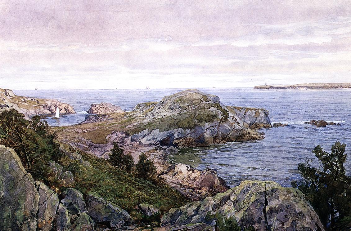 Conanicut, Rhode Island, vintage artwork by William Trost Richards, 12x8" (A4) Poster