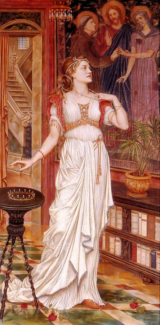 The Crown of Glory, vintage artwork by Evelyn de Morgan, 12x8" (A4) Poster