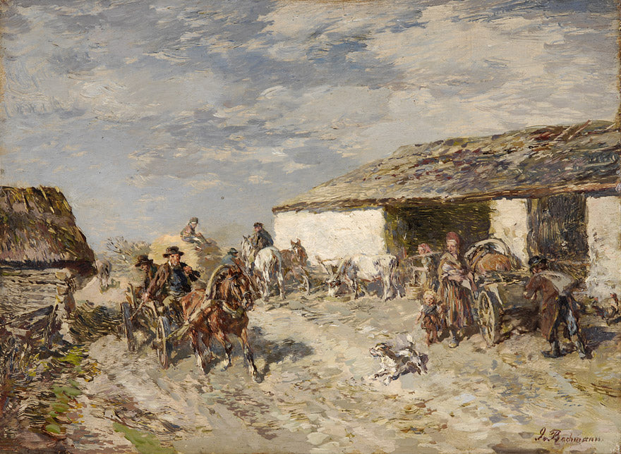 Estonian Homestead, vintage artwork by Gregor von Bochmann, 12x8" (A4) Poster