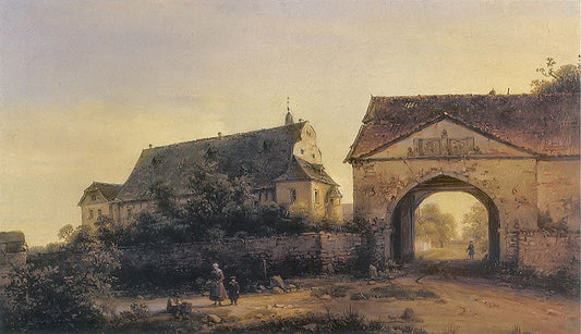 Schloss Styrum, vintage artwork by Domenico Quaglio the Younger, 12x8" (A4) Poster