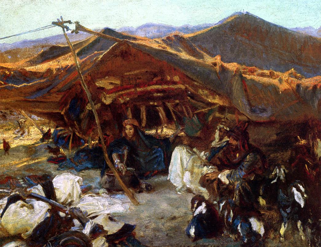 Bedouin Encampment, vintage artwork by John Singer Sargent, 12x8" (A4) Poster