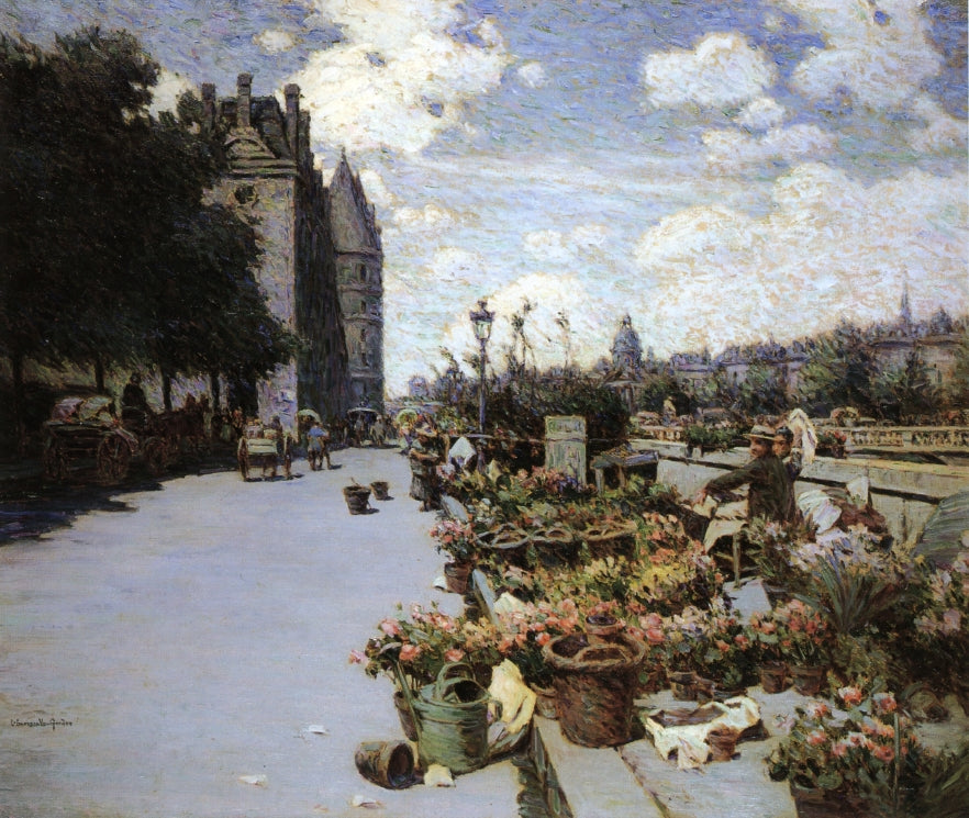 Parisian Flower Market by Luther Emerson Van Gorder,A3(16x12")Poster