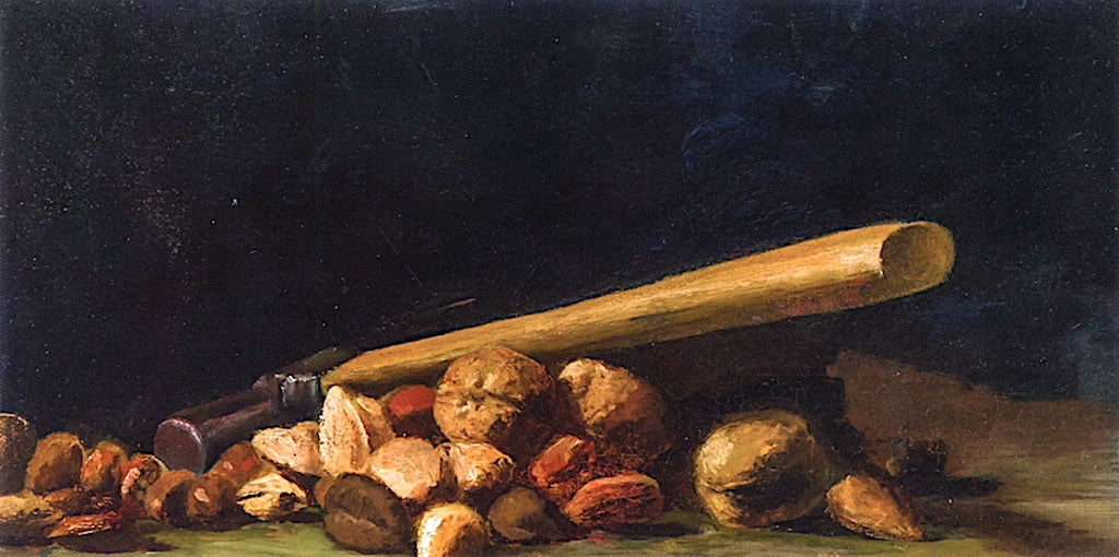 Hammer with Nuts, vintage artwork by Joseph Decker, 12x8" (A4) Poster