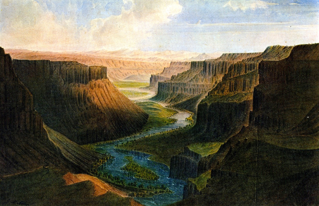 Grand Canyon of Palouse River, vintage artwork by James Madison Alden, 12x8" (A4) Poster
