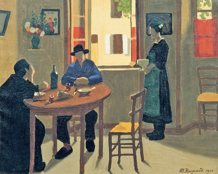 La bonne et la soupière, vintage artwork by Marius Borgeaud, 12x8" (A4) Poster