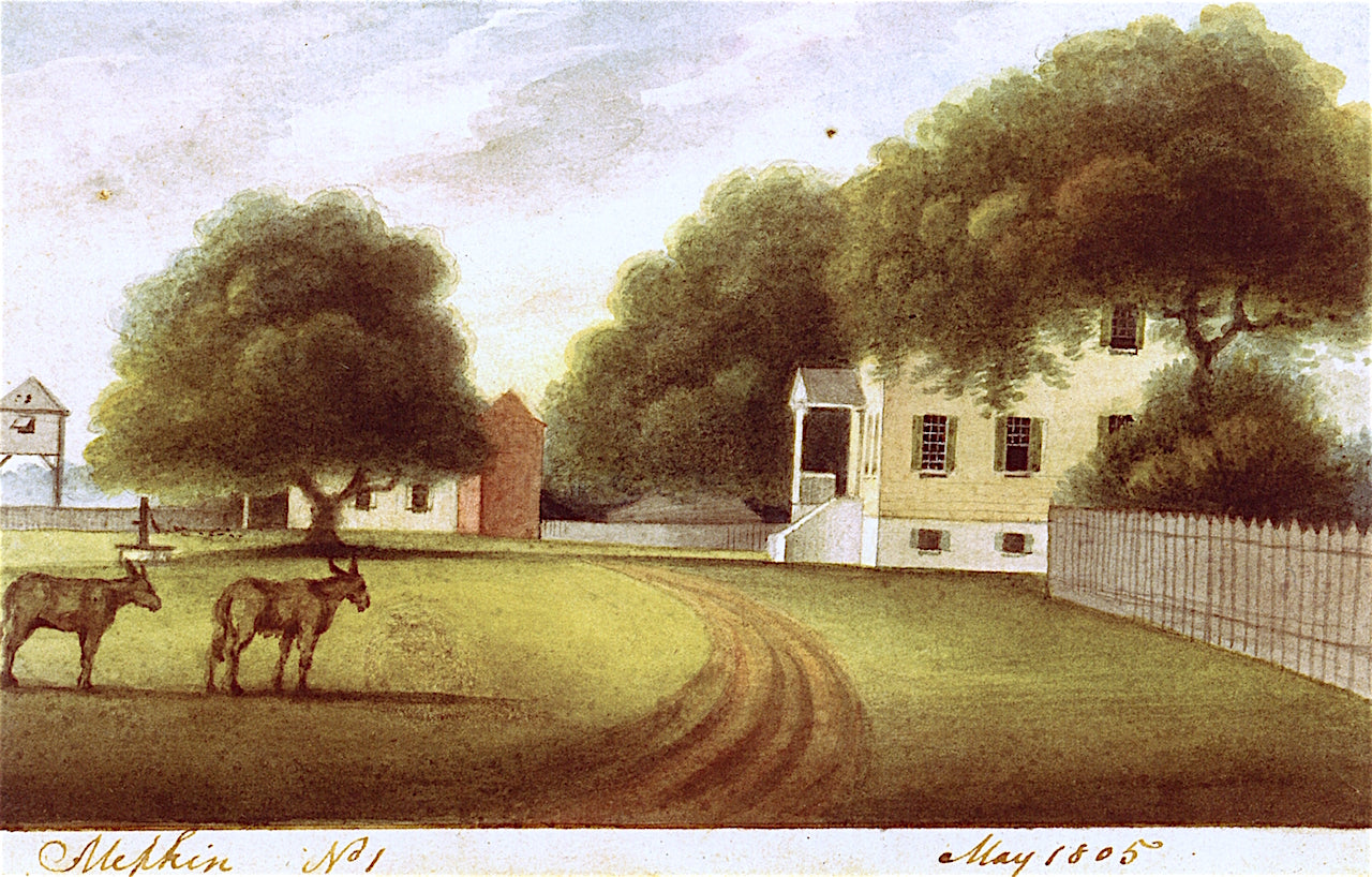 Mepkin, the Seat of Henry Laurens, No. 1, vintage artwork by Charles Fraser, 12x8" (A4) Poster