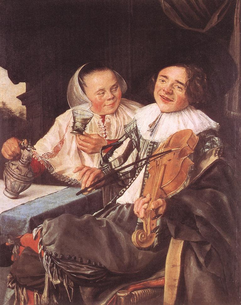 A Carousing Couple, vintage artwork by Judith Leyster, 12x8" (A4) Poster
