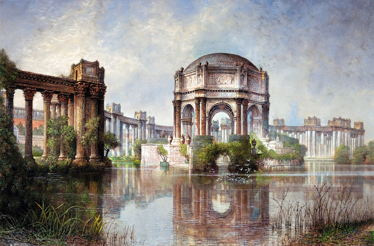 Palace of Fine Arts and the Lagoon, vintage artwork by Edwin Deakin, 12x8" (A4) Poster