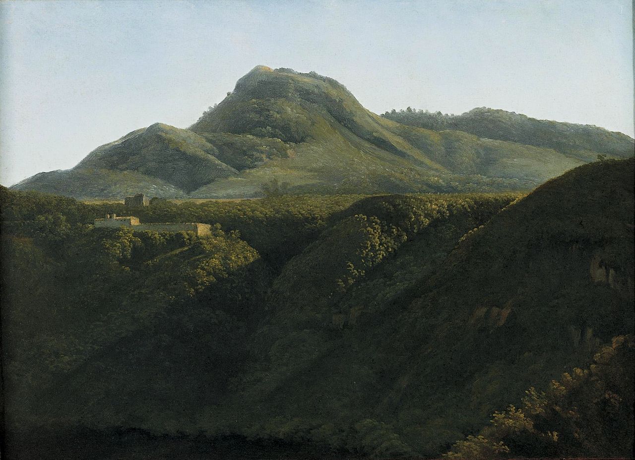 Sunrise on an Italian landscape, vintage artwork by Jean-Joseph-Xavier Bidauld, 12x8" (A4) Poster