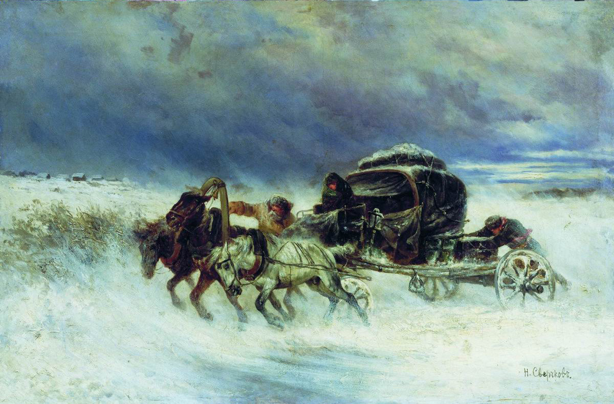 Caught in a Storm, vintage artwork by Nikolai Sverchkov, A3 (16x12") Poster Print