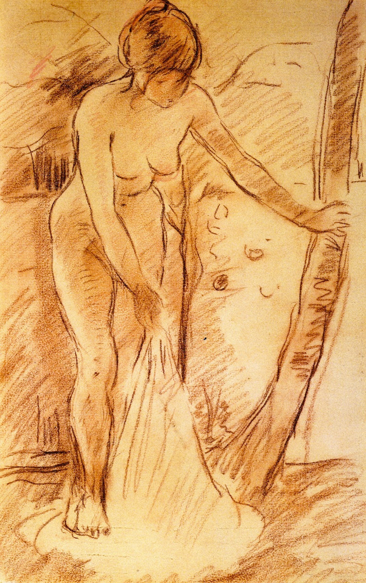 Bather Standing, vintage artwork by Berthe Morisot, 12x8" (A4) Poster