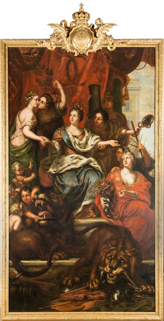 Allegory of King Charles XI's Peaceful Ruling, vintage artwork by David Klocker Ehrenstrahl, 12x8" (A4) Poster