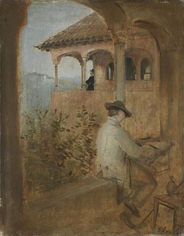 The Tocador de la Reina on the Alhambra in Granada, vintage artwork by Franz von Lenbach, 12x8" (A4) Poster