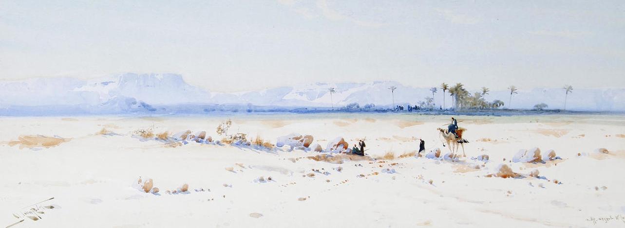 In the Desert Near Luxor by Augustus Osborne Lamplough,16x12(A3) Poster