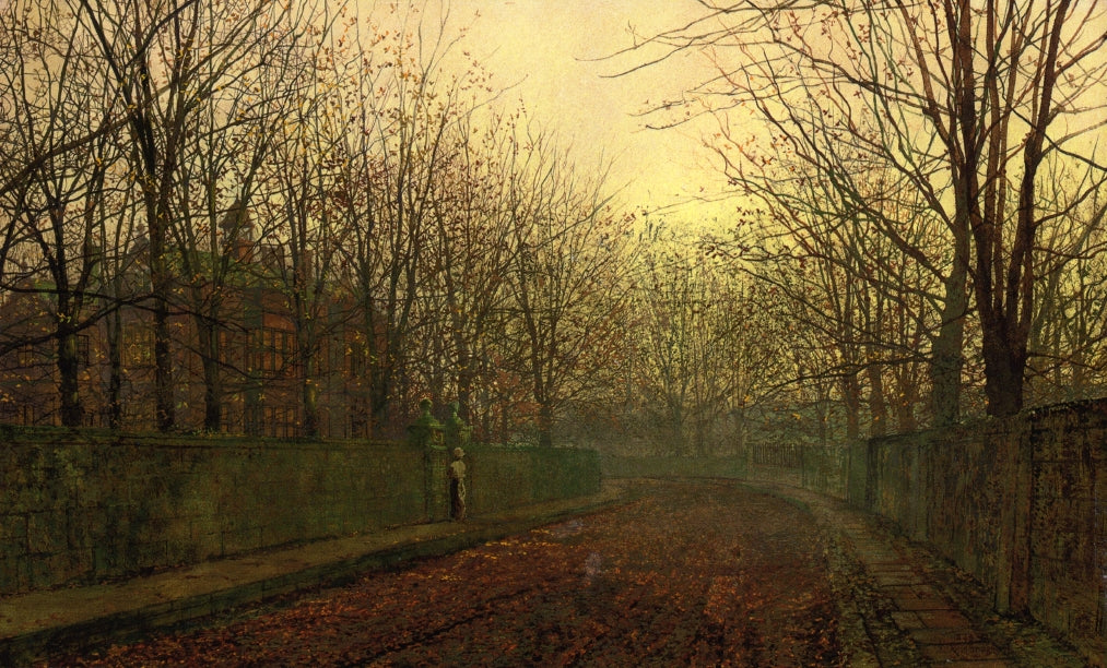 An Autumn Lane, vintage artwork by John Atkinson Grimshaw, 12x8" (A4) Poster