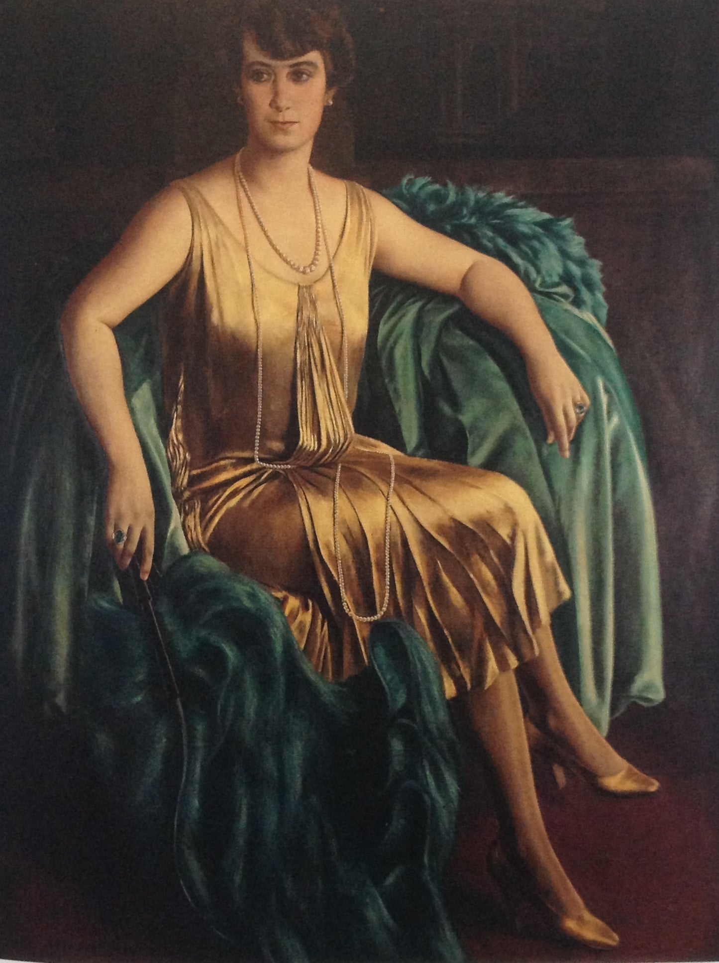 Portrait of Alma Giavi, vintage artwork by Ubaldo Oppi, 12x8" (A4) Poster
