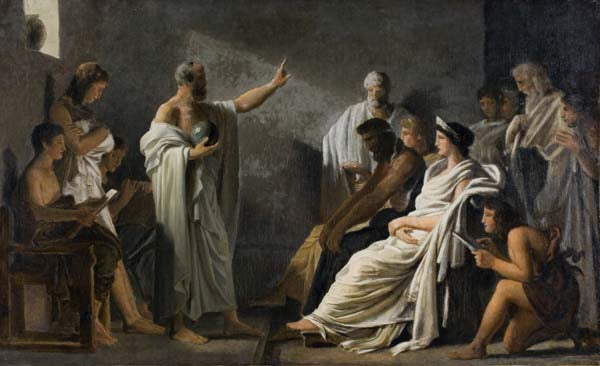 The Earth is Round Pythagoras, vintage artwork by Pierre-Narcisse Guerin, 12x8" (A4) Poster