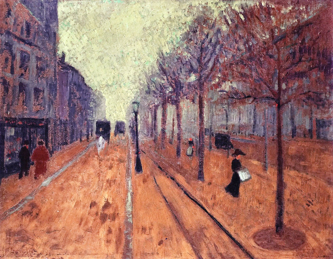 Evening, Avenue de Neuilly, vintage artwork by Paul Serusier, 12x8" (A4) Poster