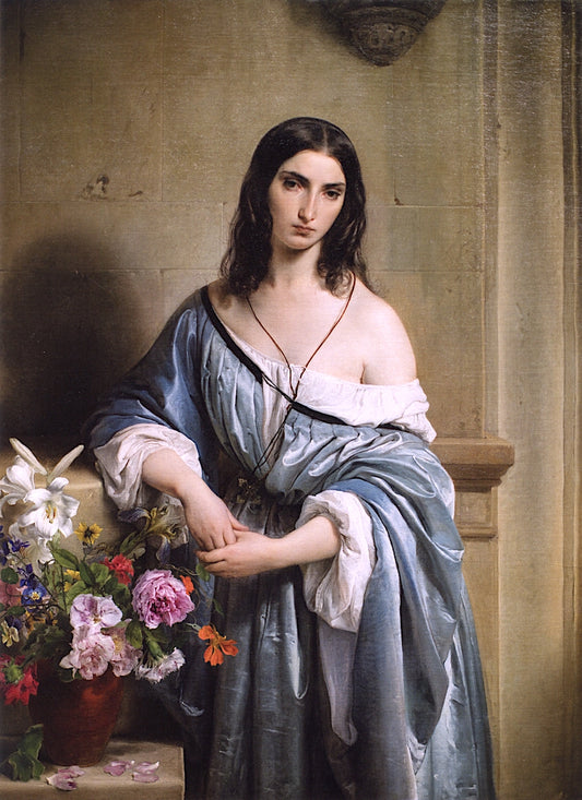 Melancholy thinking, vintage artwork by Francesco Paolo Hayez, A3 (16x12") Poster Print