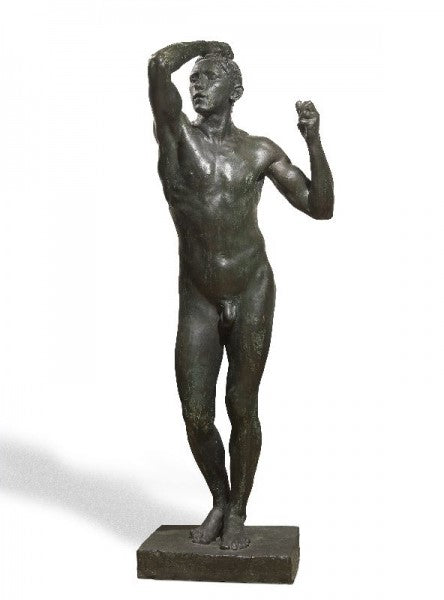Figure of a Man Standing, vintage artwork by Auguste Rodin, 12x8" (A4) Poster