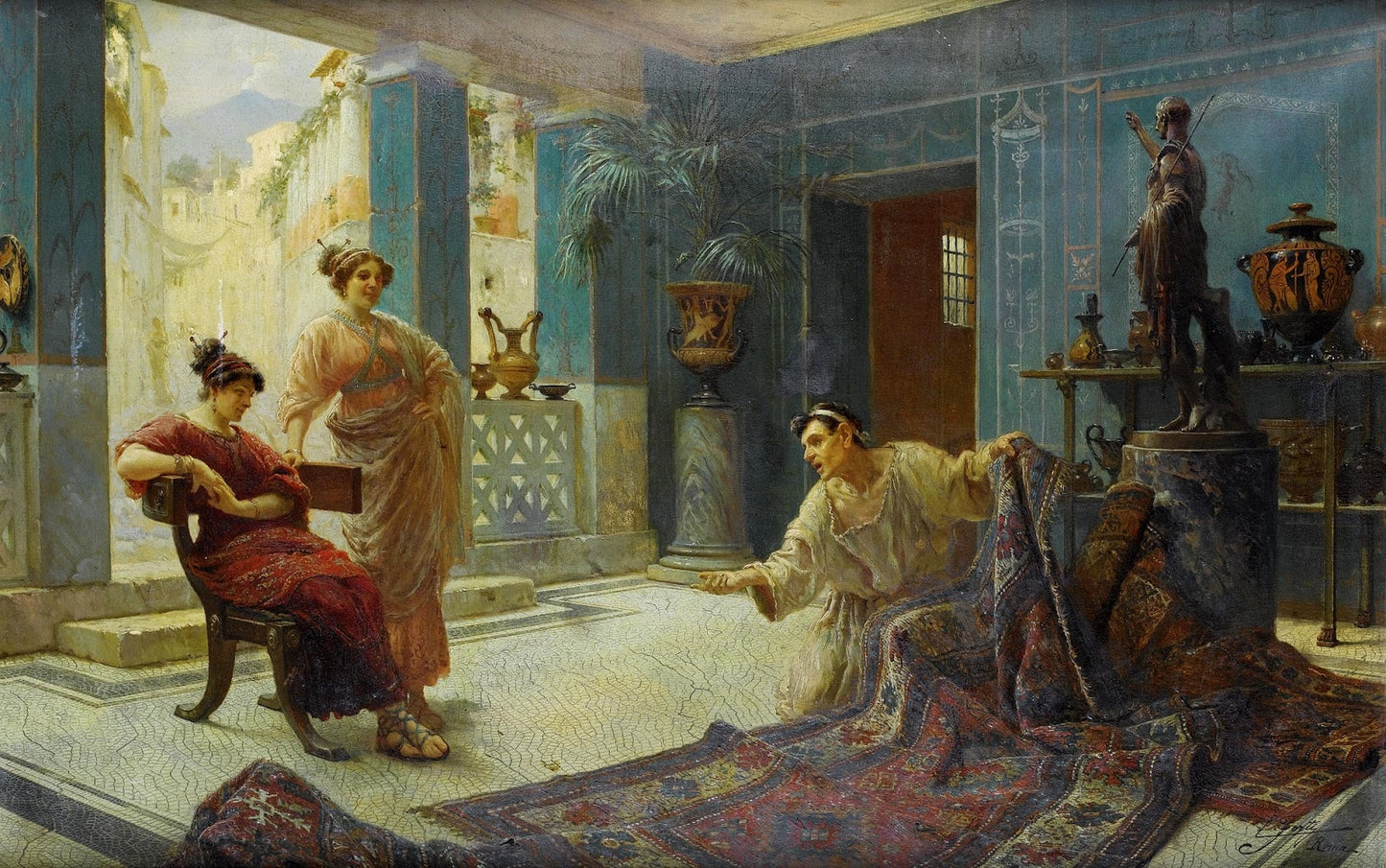 The Carpet Merchant by Edouardo Ettore Forti,16x12(A3) Poster
