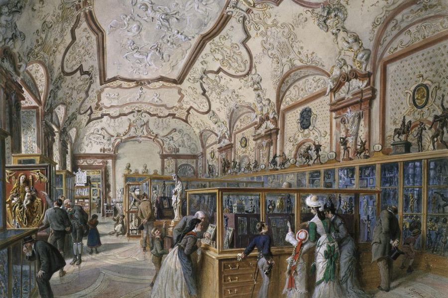 The Marble Gallery, vintage artwork by Carl Goebel, 12x8" (A4) Poster