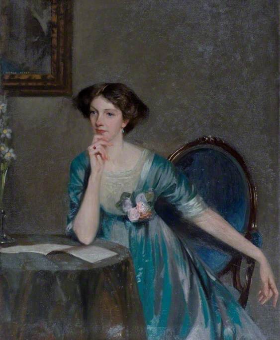 Lady Margaret Sackville, vintage artwork by George Henry, R.A., R.S.A., R.S.W., 12x8" (A4) Poster