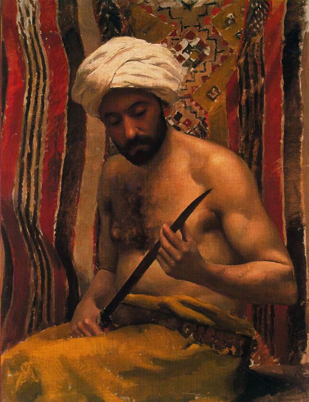 Arab with Saber, vintage artwork by Adolfo Lozano Sidro, 12x8" (A4) Poster
