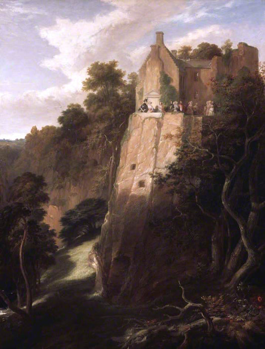 The Visit of Queen Victoria and Prince Albert to Hawthornden, 14 September 1842, vintage artwork by Sir William Allan, 12x8" (A4) Poster
