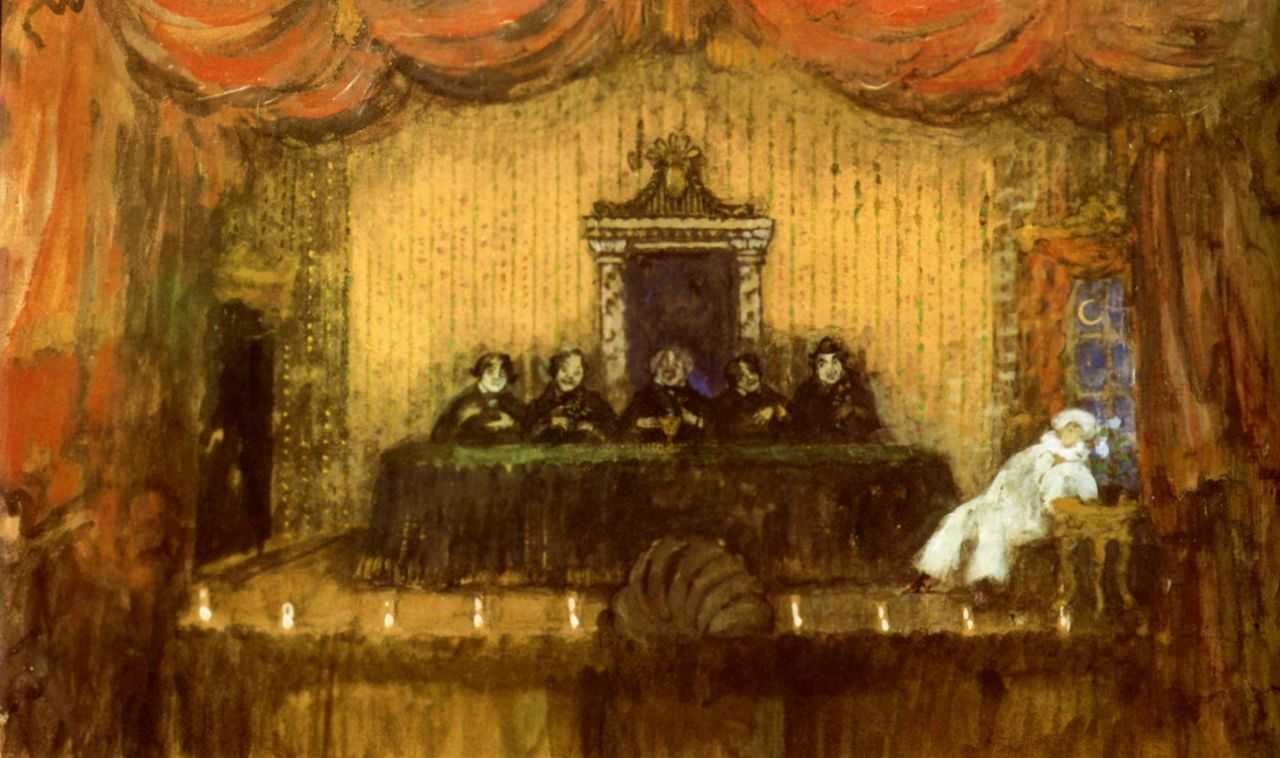 A Mystical Gathering, vintage artwork by Nikolai Sapunov, 12x8" (A4) Poster