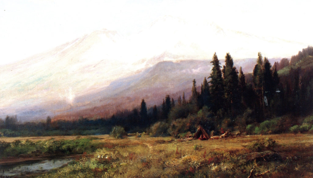 Mount Shasta from Strawberry Valley, vintage artwork by William Keith, 12x8" (A4) Poster