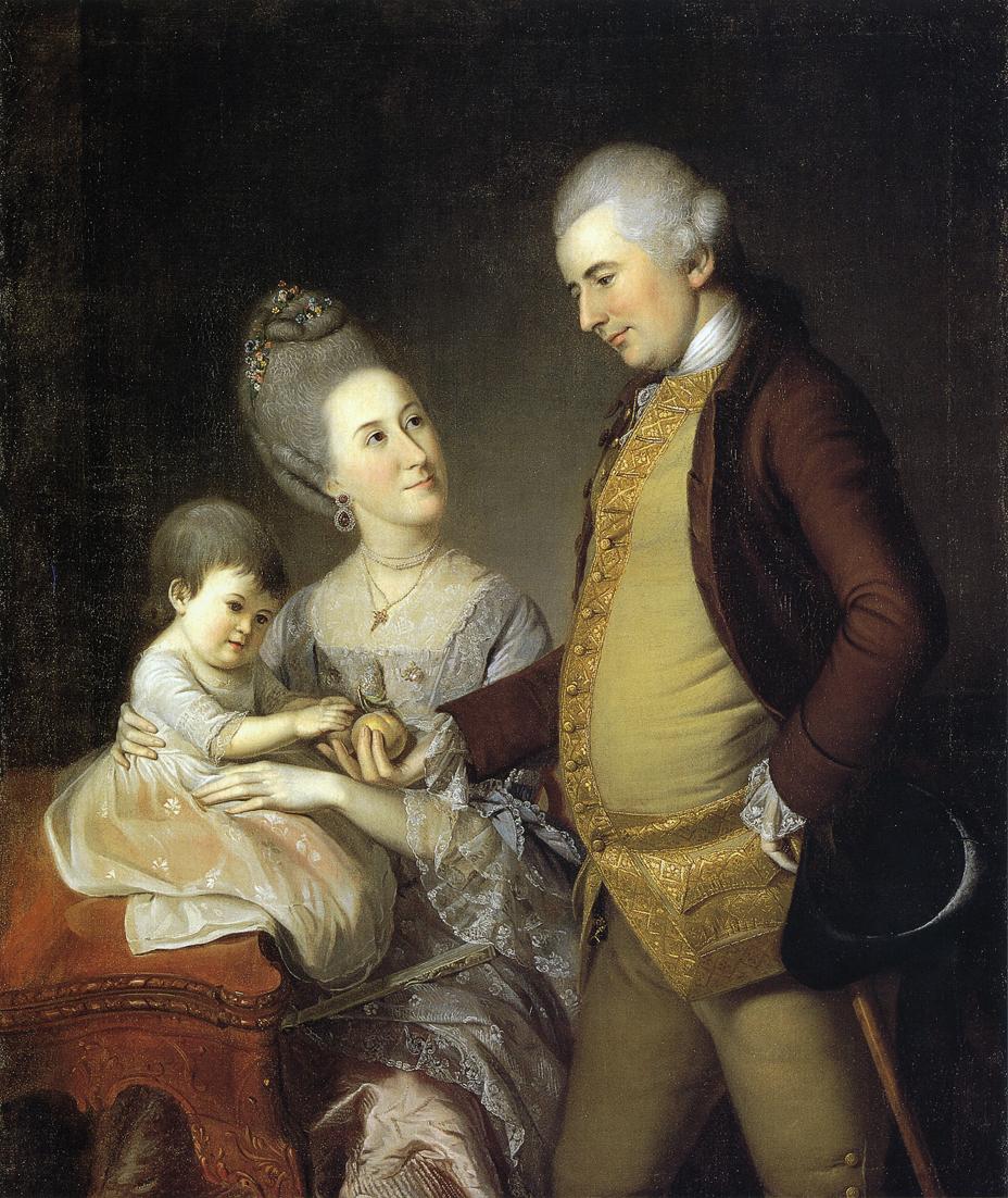 John Cadwalader Family, vintage artwork by Charles Willson Peale, 12x8" (A4) Poster