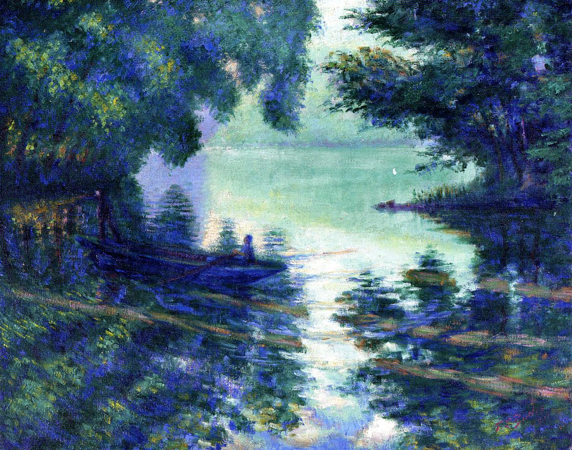 The Seine near Giverny, vintage artwork by Theodore Earl Butler, 12x8" (A4) Poster