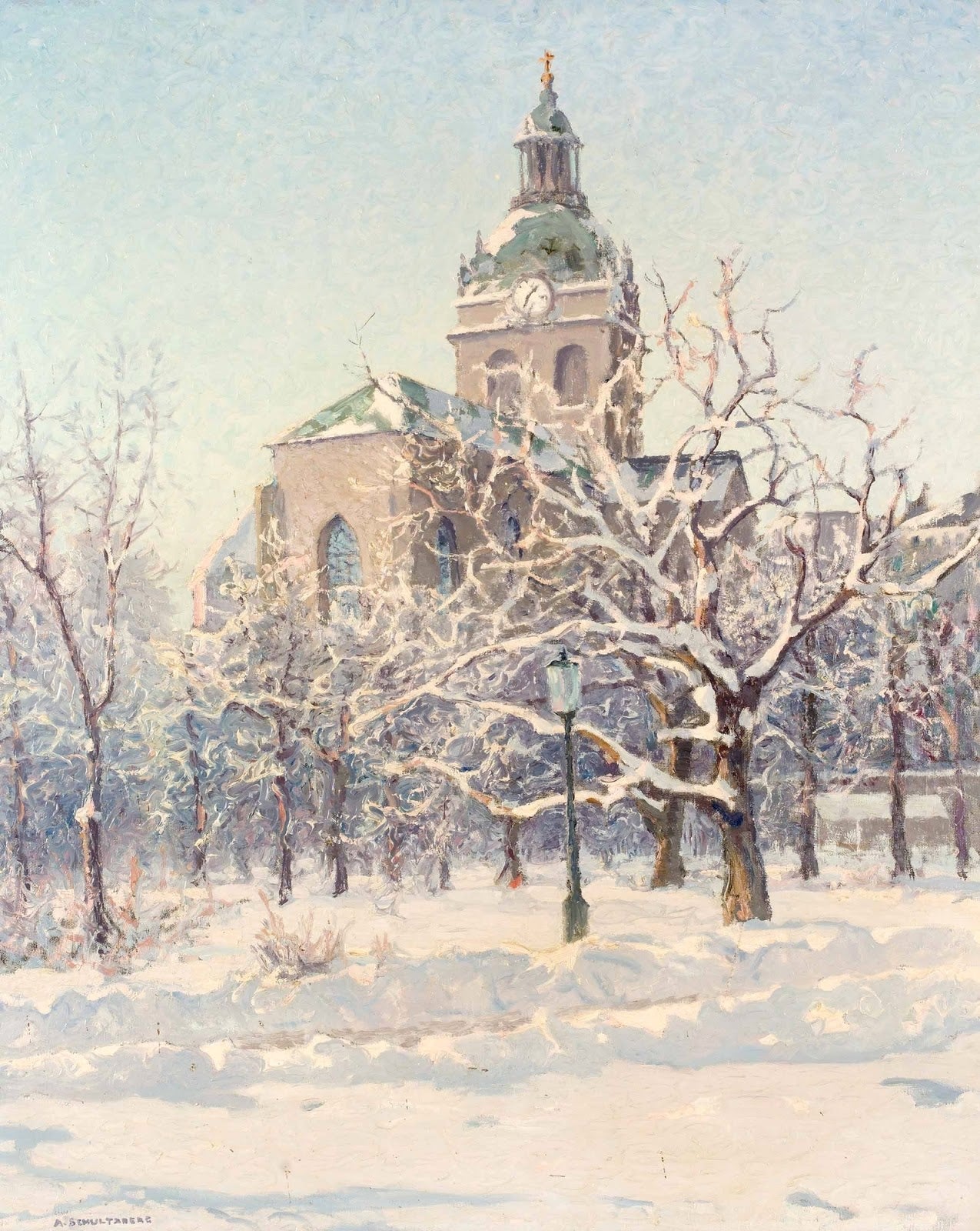 The Church of St. Jacob, Stockholm by Anshelm Schultzberg,A3(16x12")Poster