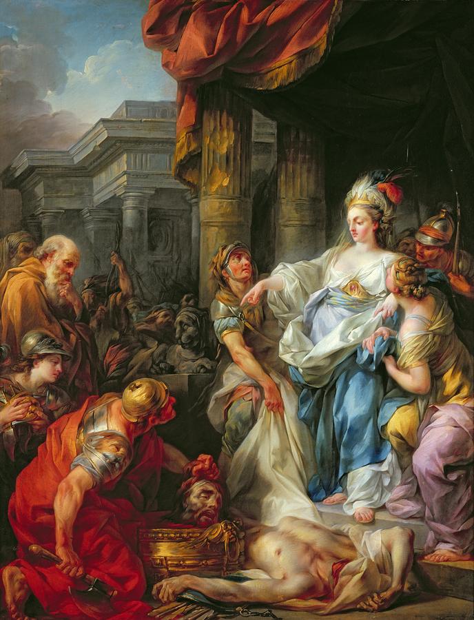The Beheading of Cyrus II, vintage artwork by Jean-Simon Berthelemy, 12x8" (A4) Poster
