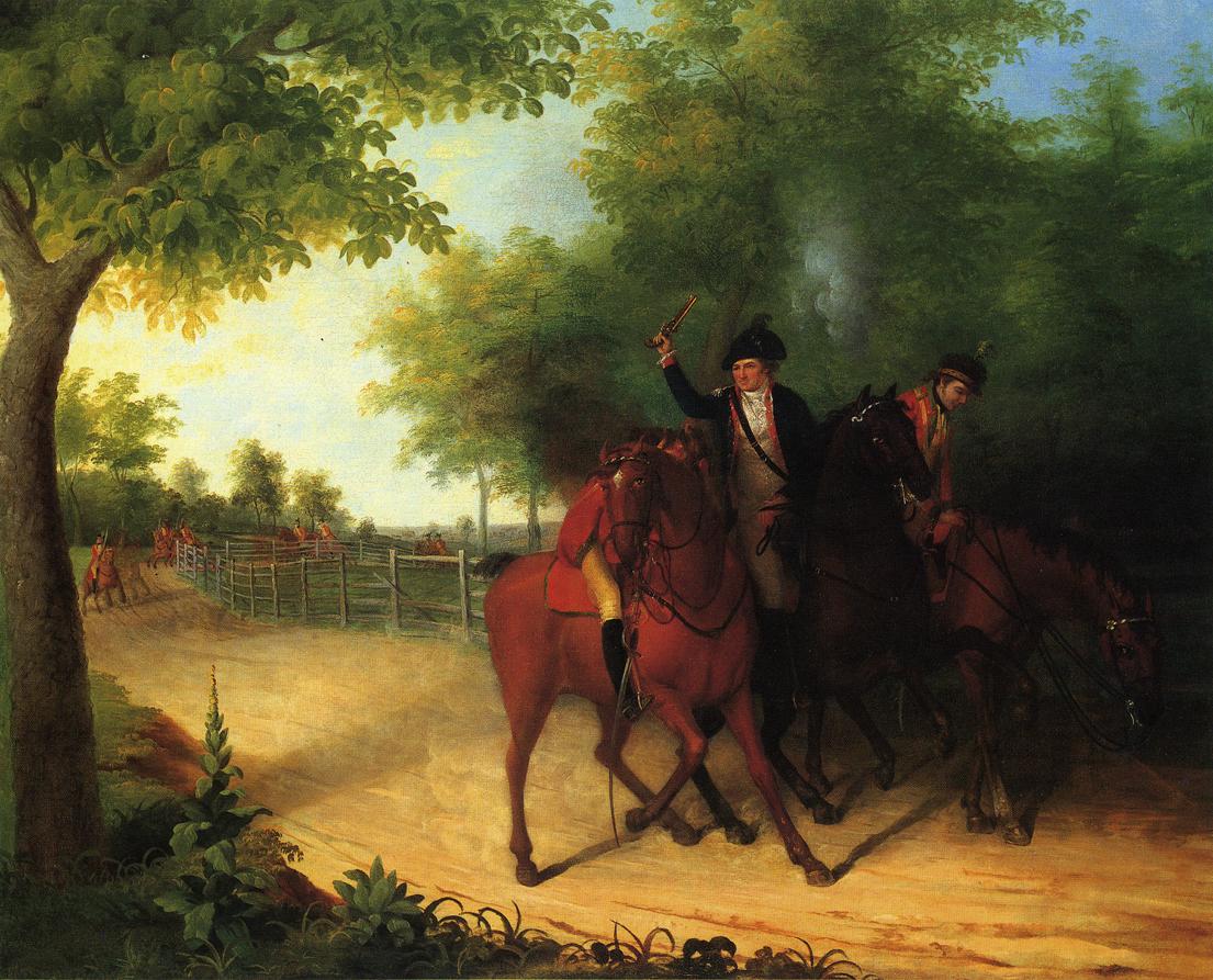 The Ambush of Captain Allan Mclane, vintage artwork by James Peale, 12x8" (A4) Poster