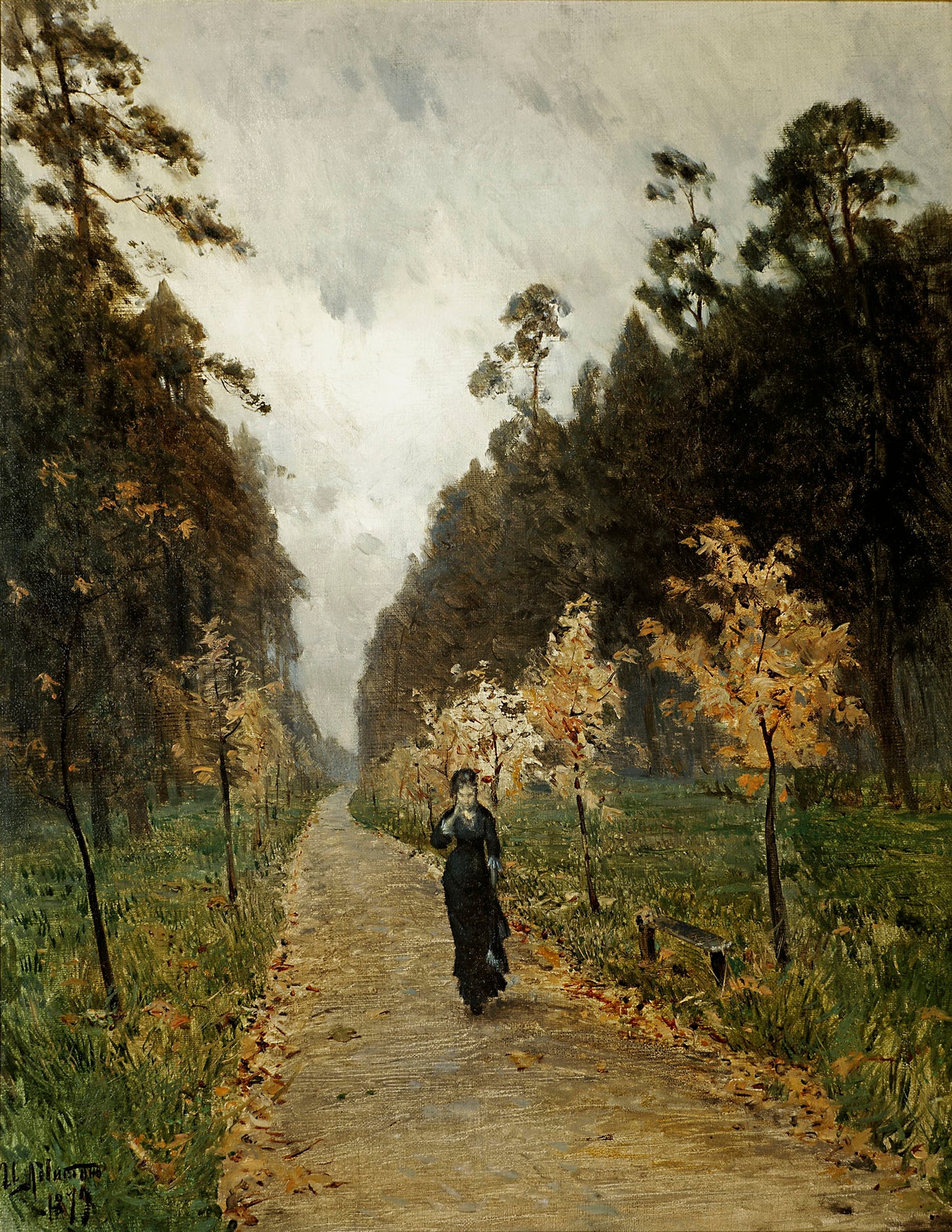 Autumn Day, Sokolniki, vintage artwork by Isaak Levitan, 12x8" (A4) Poster