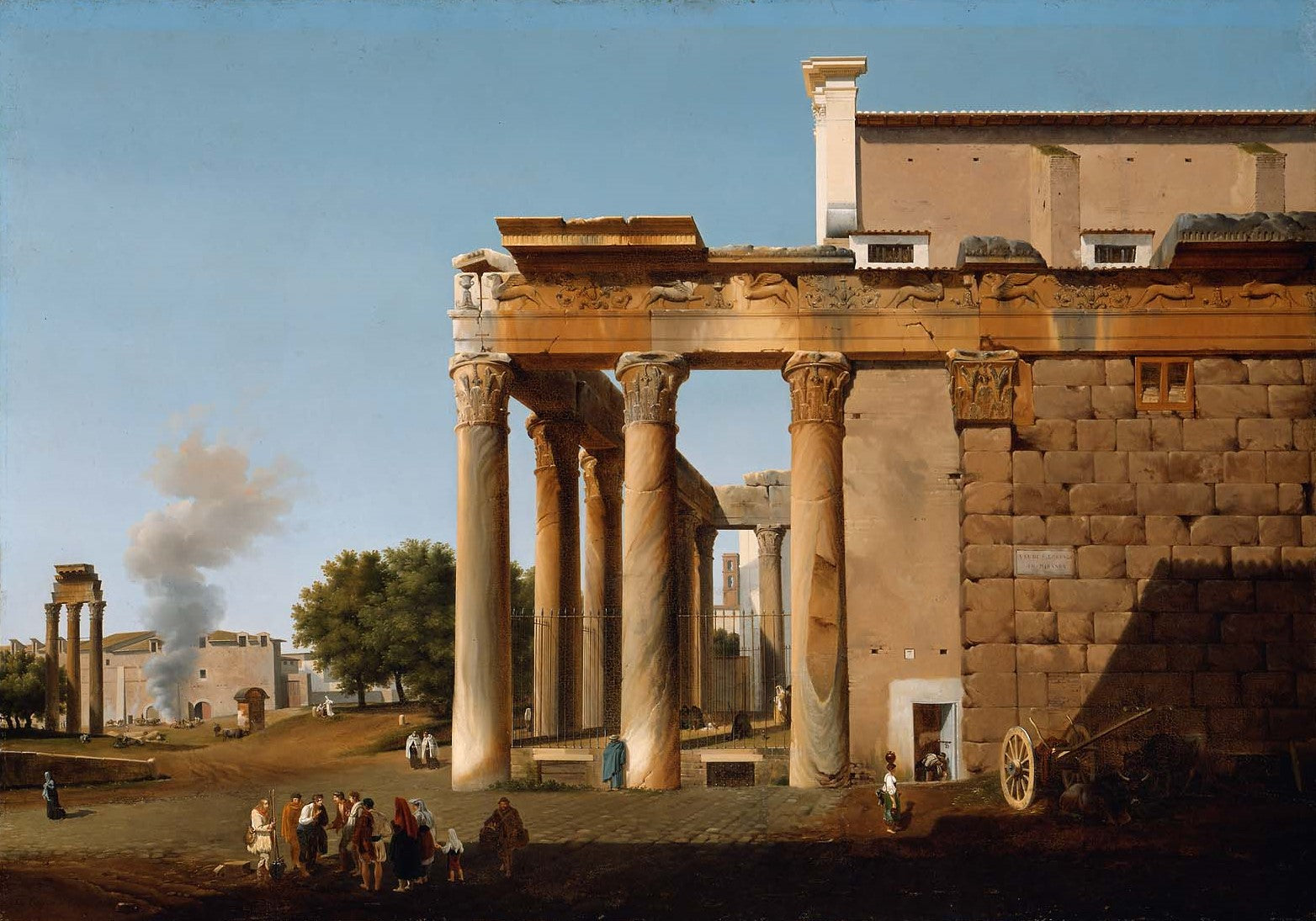 Temple of Antoninus and Faustina, vintage artwork by Lancelot-Theodore Turpin de Crisse, 12x8" (A4) Poster