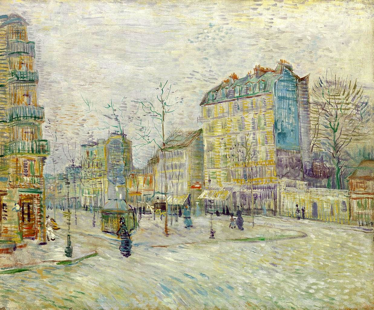 Boulevard de Clichy, vintage artwork by Vincent van Gogh, 12x8" (A4) Poster