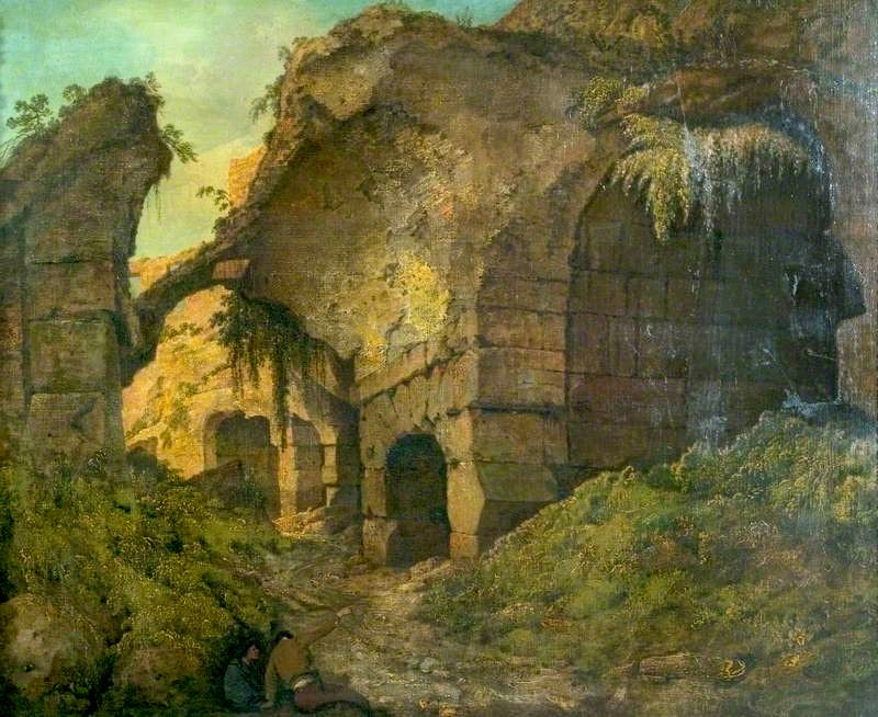 The Colosseum, Rome, by Daylight, vintage artwork by Joseph Wright of Derby , 12x8" (A4) Poster