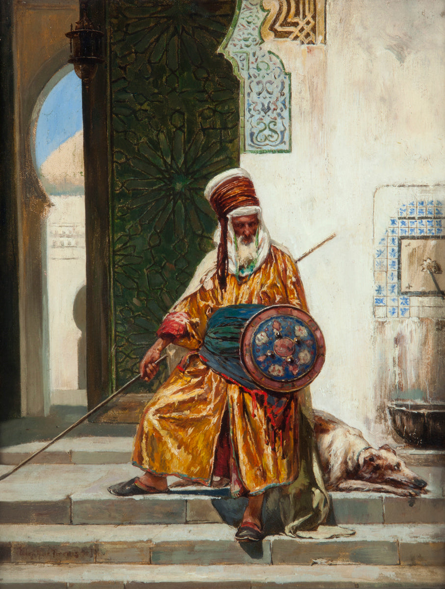 An Arab Guard, vintage artwork by Giacomo Mantegazza, 12x8" (A4) Poster
